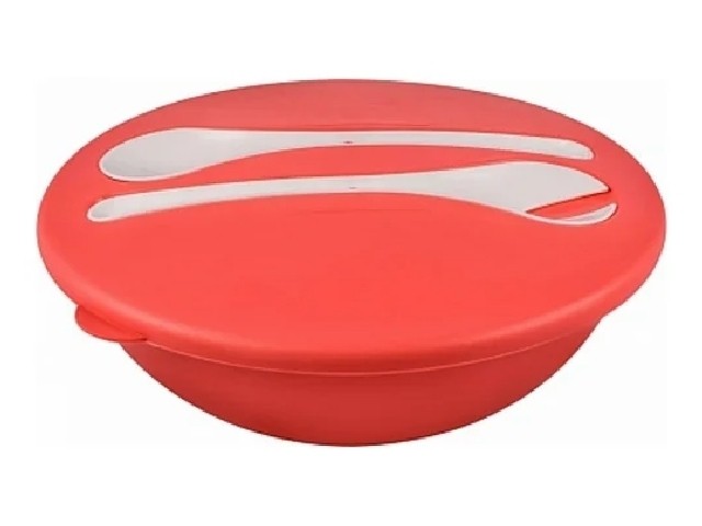 Салатница круглая с крышкой и приборами 3л 9840